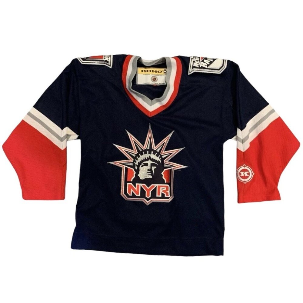 Signed New York Rangers Jersey Vintage Koho NHL Youth S/M Lady Liberty